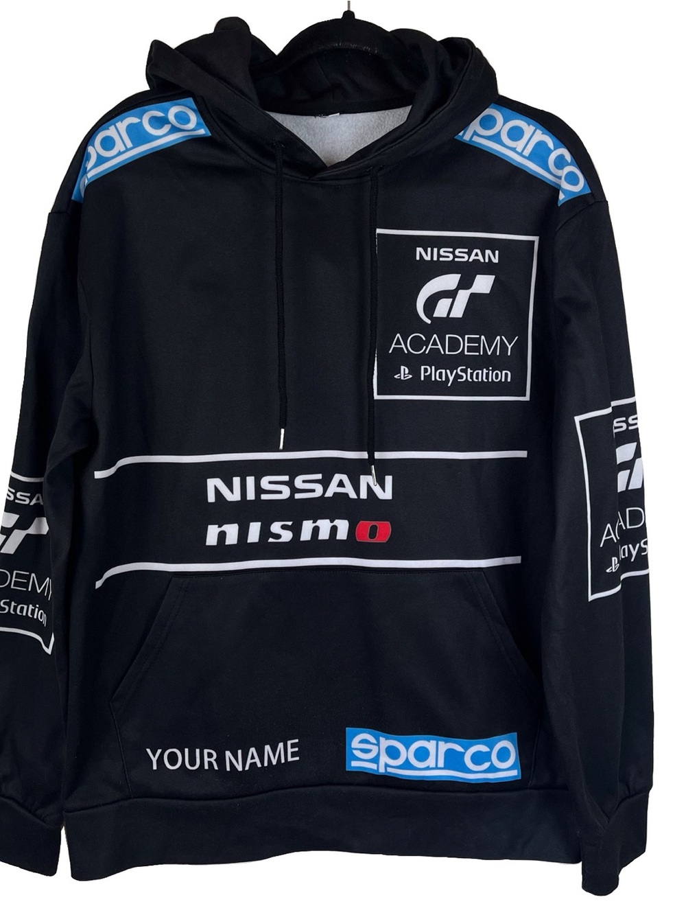 Nissan GT Academy x Playstation Hoodie Sparco Custom Name Place Size Medium